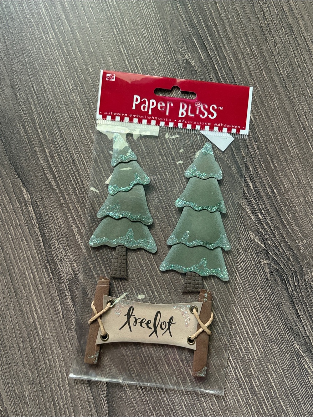 ❤️$8 Paper Bliss Glitter Green Tree Embellishments